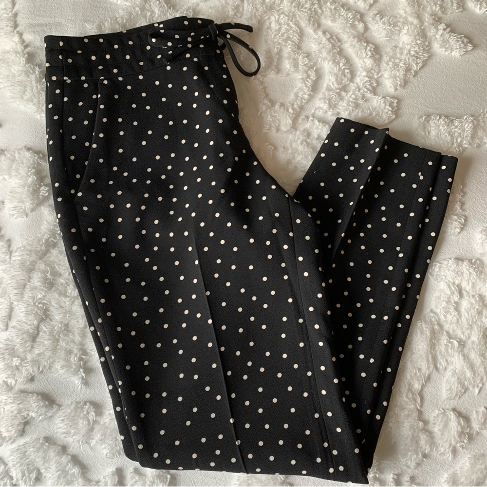 Ann Taylor | Dress Pants Slim | Polka Dot tie waist